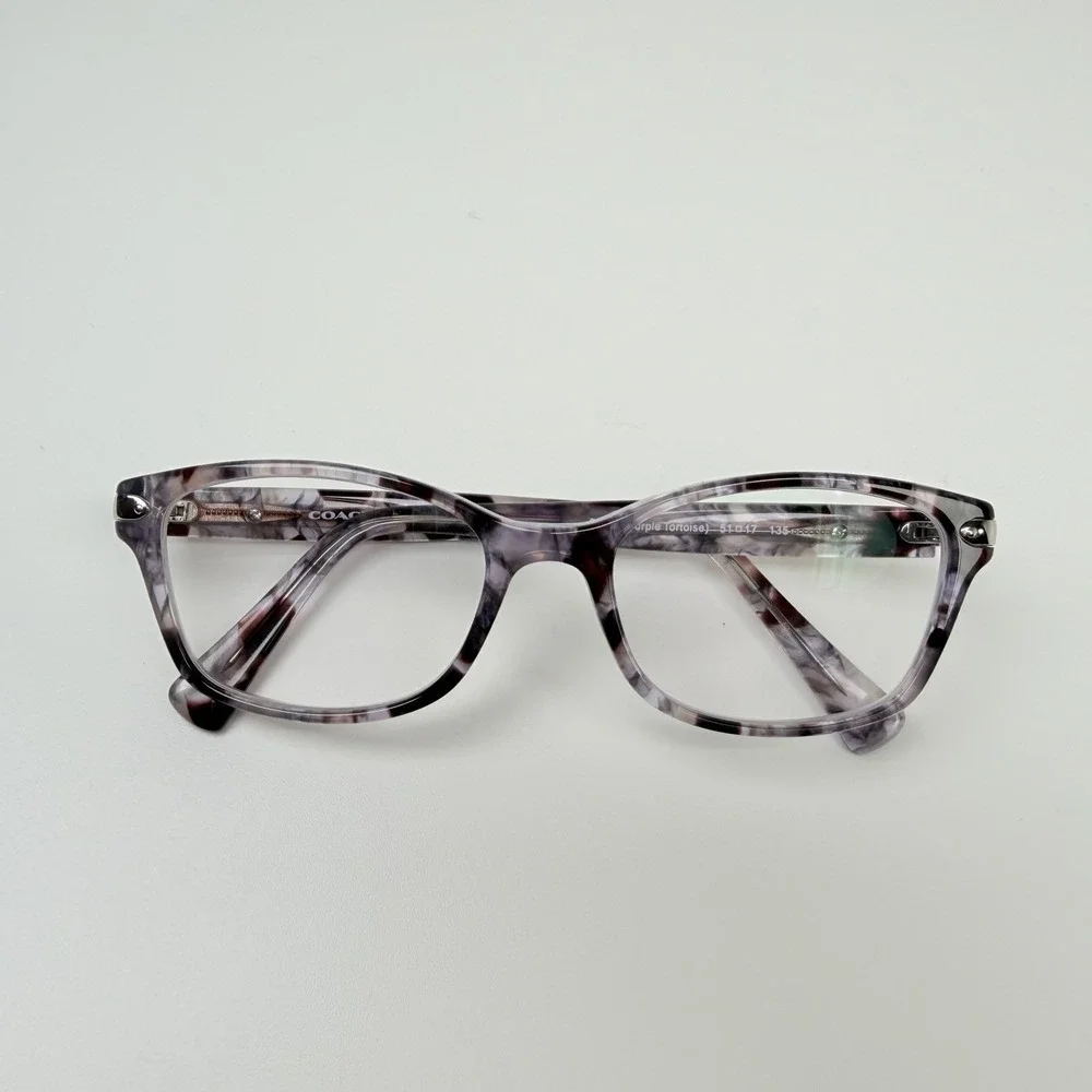 Coach HC6065 5548 Purple Tortoise Eyeglasses Frames 51-17-135 w/ Case